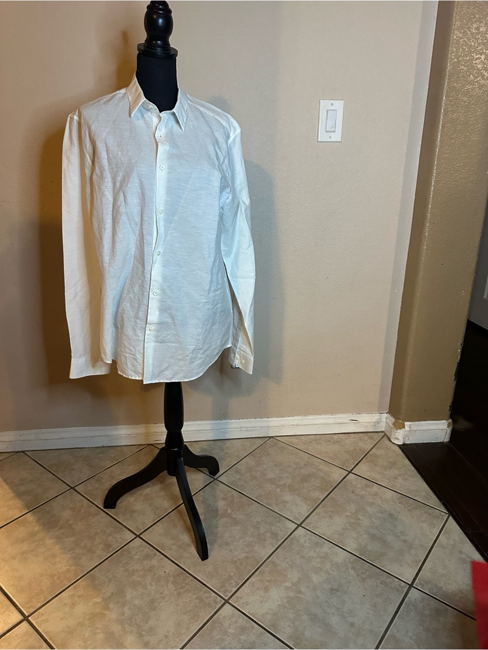 Theory White Men's Long-Sleeve Dress Shirt